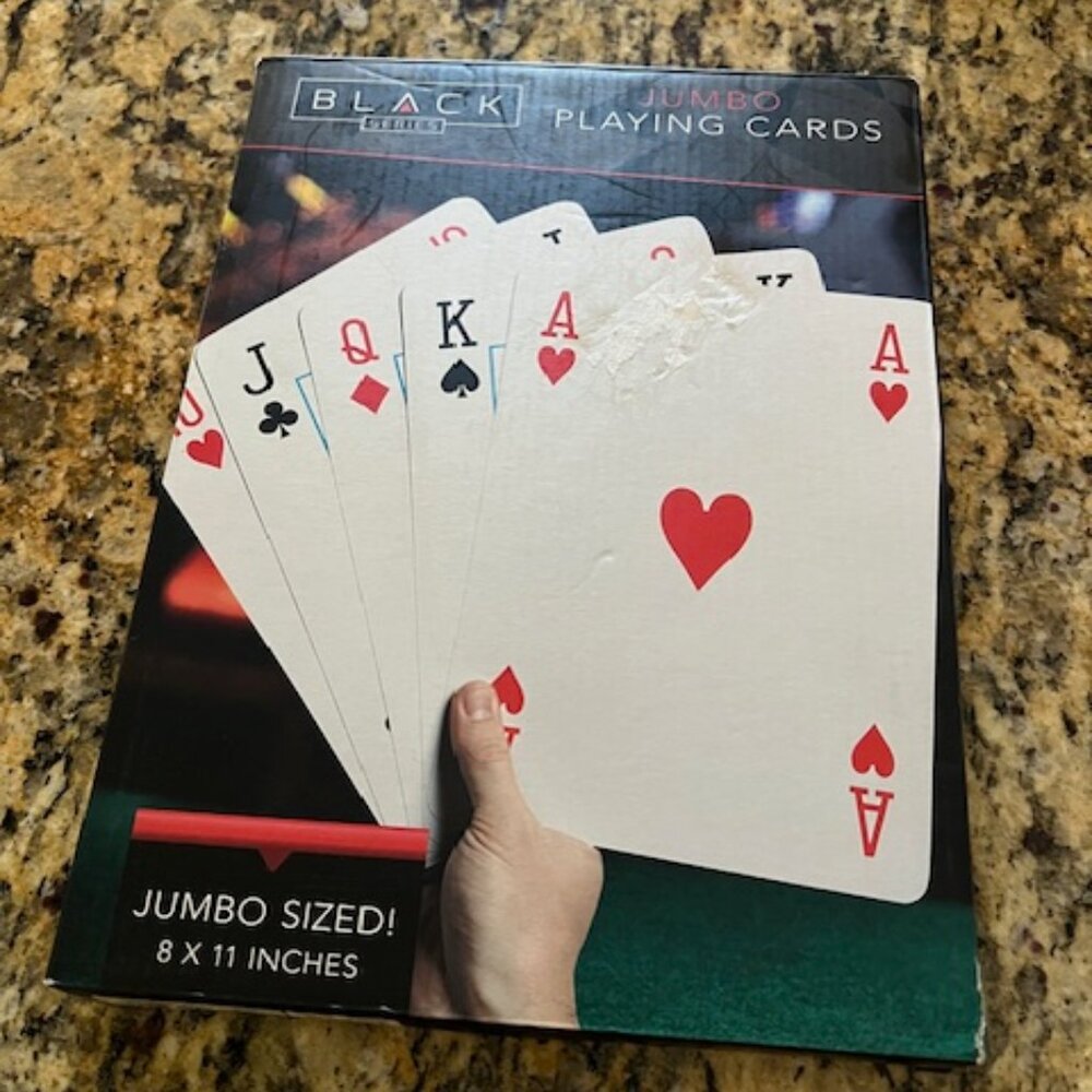 Oversized playing cards (still in original plastic)  8" X 11"